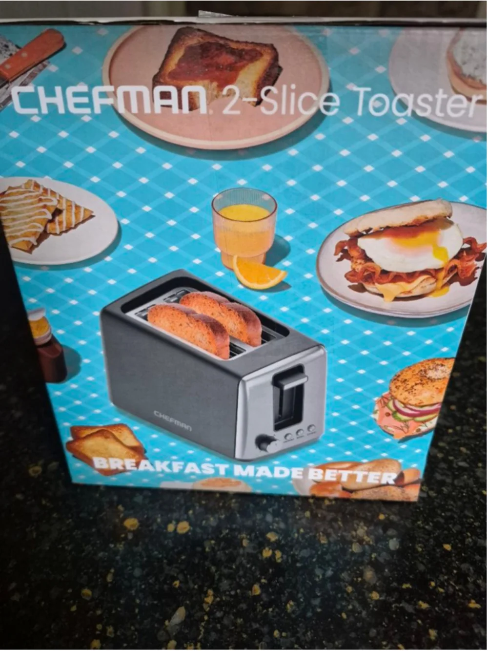 CHEFMAN 2-Slice Toaster Gray Black One Size